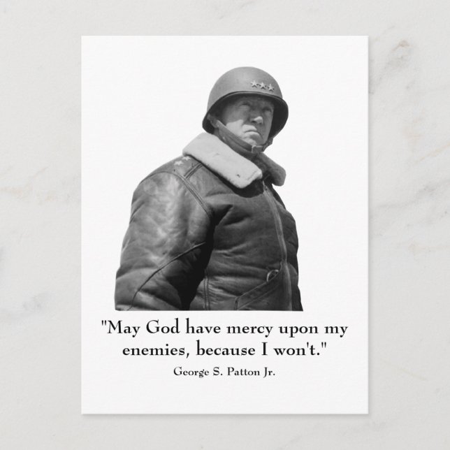 George Patton och Quote Vykort (Framsida)