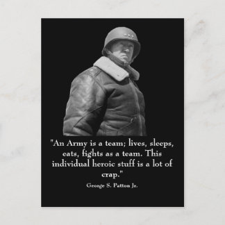 George Patton och Quote Vykort