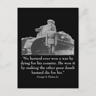 George Patton och Quote Vykort