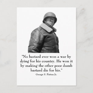 George Patton och Quote Vykort