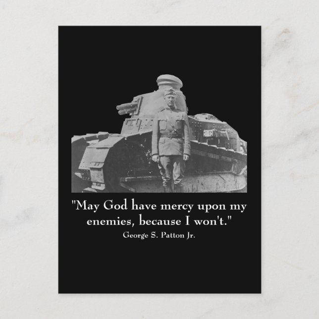 George Patton och Quote Vykort (Framsida)
