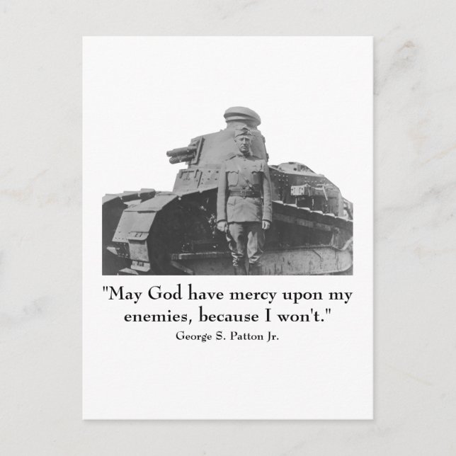George Patton och Quote Vykort (Framsida)