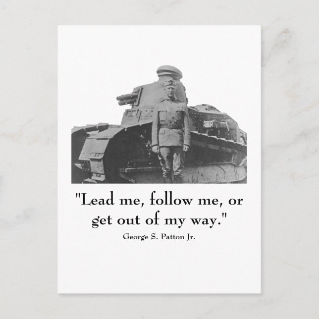 George Patton och Quote Vykort (Framsida)