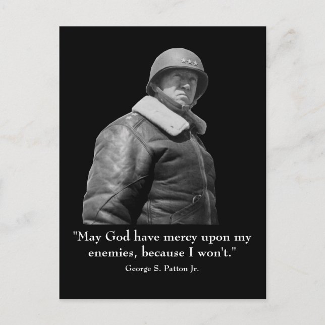 George Patton och Quote Vykort (Framsida)