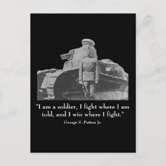 George Patton och Quote Vykort