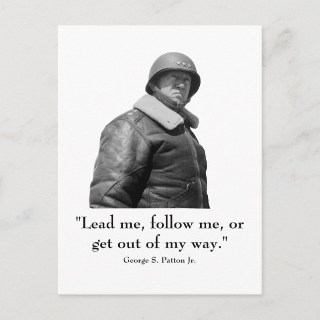 George Patton och Quote Vykort (Framsida)