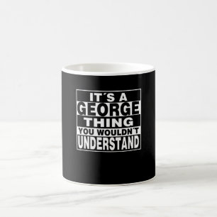 GEORGE-Personlig för efternamn Kaffemugg