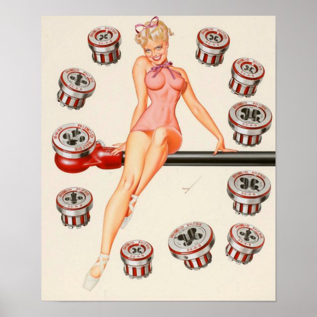 George Petty vintage poster upp tjejen (Framsidan)