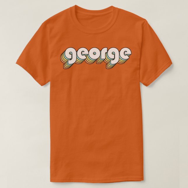 George Retro Rainbow Typography Faded Stil T Shirt (Design framsida)