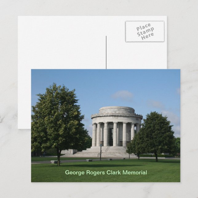 George Rogers Clark Memorial Vincennes Indiana Vykort (Fram/baksida)
