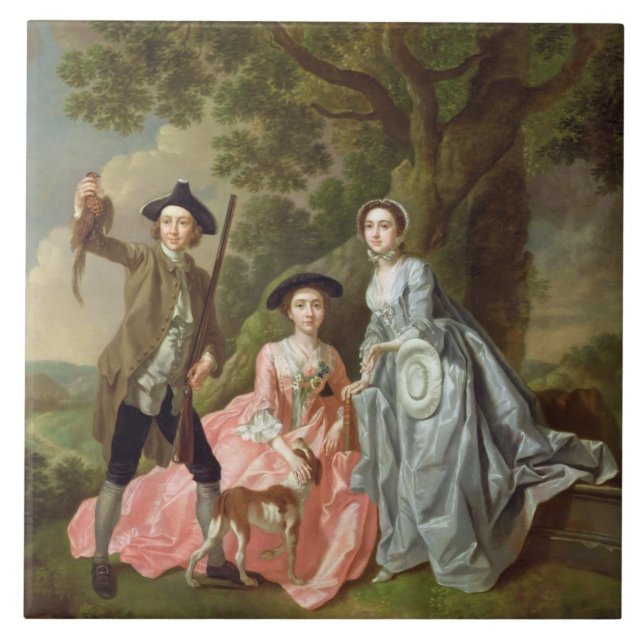 George Rogers med hans fru, Margaret och hans Kakelplatta (Framsidan)