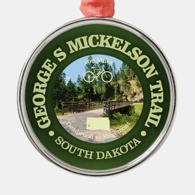 George S Mickelson Trail, South Dakota. Julgransprydnad Metall (Framsidan)