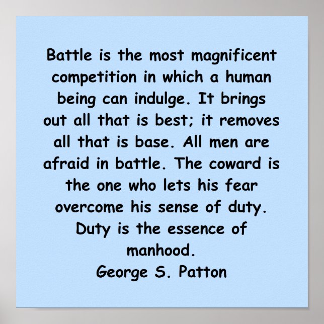 george s patton-citat poster (Framsidan)