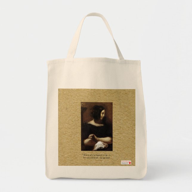 George Sand "One Happiness" Canvas Tote Bag Tygkasse (Framsidan)