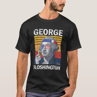 George Sloshington Washington 4:e juli Amerikan T Shirt