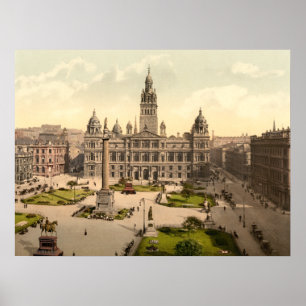 George Square, Glasgow, Skottland Poster