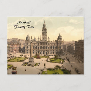 George Square, Glasgow, Skottland Vykort