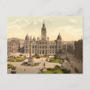 George Square, Glasgow, Skottland Vykort