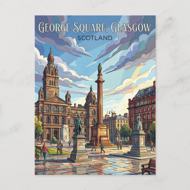 George Square Storbritannien Vykort (Framsida)