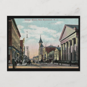 George St., New Brunswick NJ 1910 Vintage Vykort