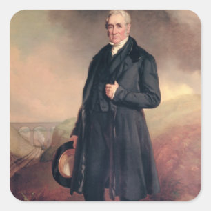 George Stephenson Fyrkantigt Klistermärke