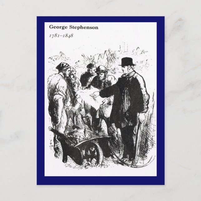 George Stephenson, järnvägsingenjör Vykort (Framsida)
