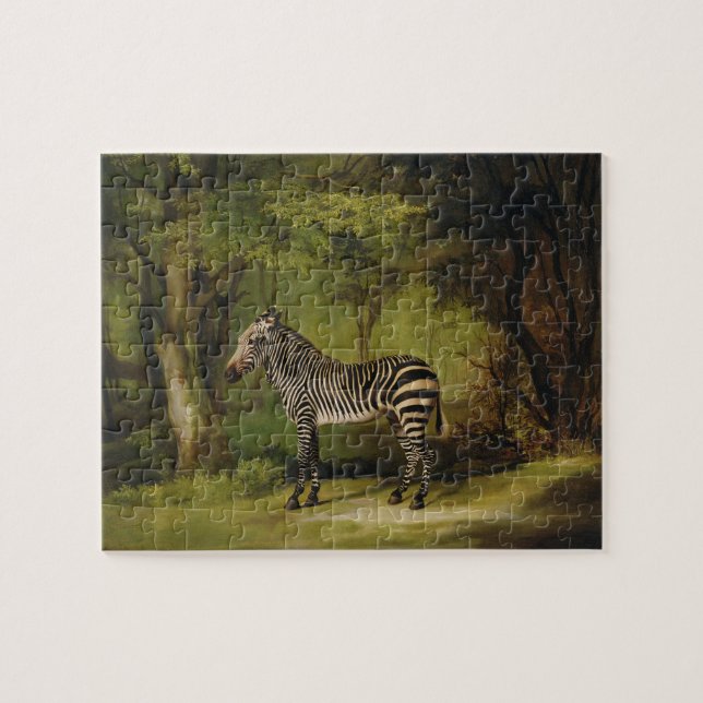 George Stubbs| A Zebra, 1763 (olja på arbetsyta) Pussel (Horisontell)