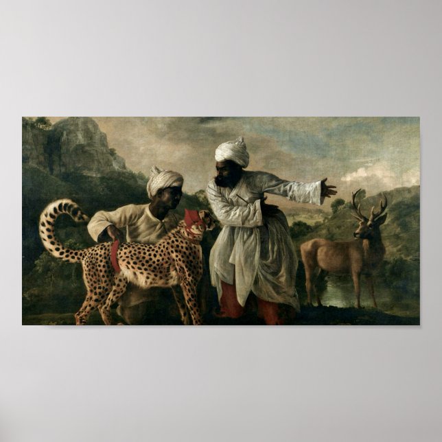 George Stubbs - Cheetah with two Indian servants Poster (Framsidan)