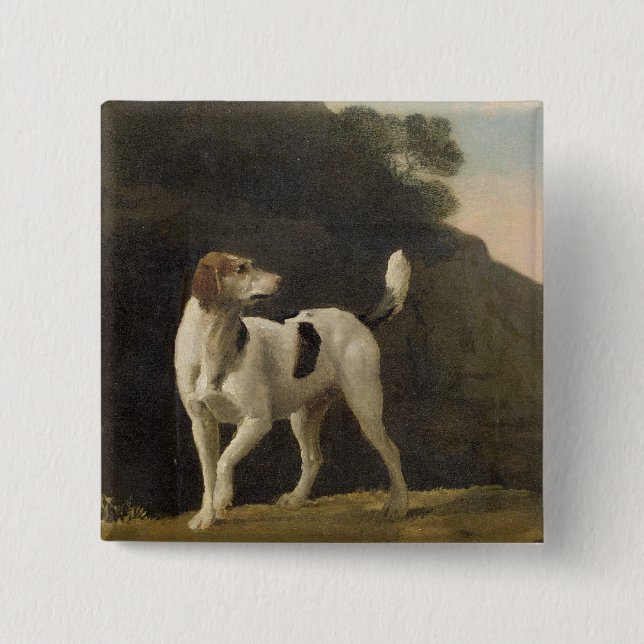 George Stubbs | en Foxhound, c.1760 (olja på Knapp (Framsida)