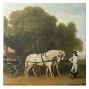 George Stubbs en Phaeton med en para av kräm- Kakelplatta