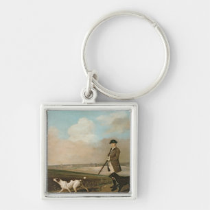 George Stubbs herr John Nelthorpe Fyrkantig Silverfärgad Nyckelring