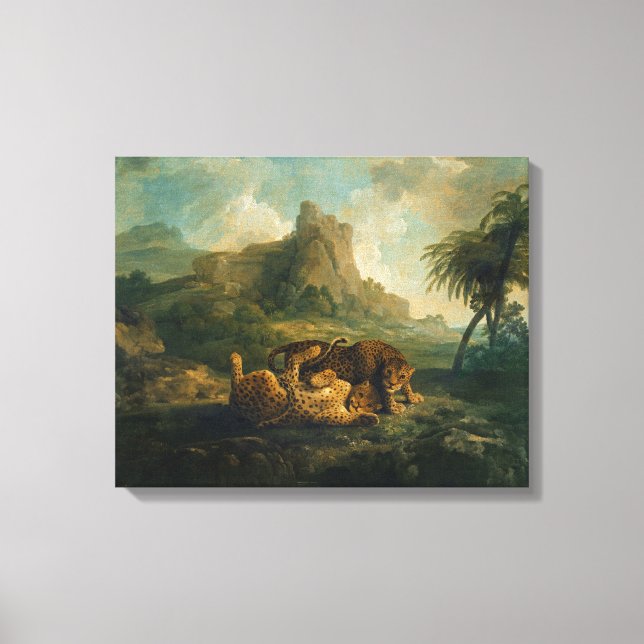 George Stubbs | Leoparder at Play, c.1763-8 Canvastryck (Framsida)