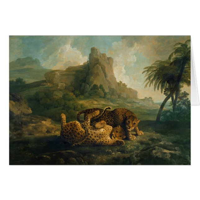 George Stubbs | Leoparder at Play, c.1763-8 Hälsningskort (Framsidan Horizontal)