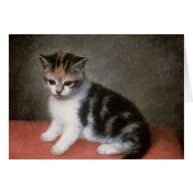 George Stubbs | Miss Ann White's Kitten, 1790 Hälsningskort (Framsidan Horizontal)