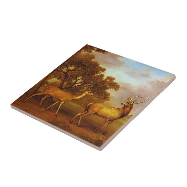 George Stubbs- röd hjortfullvuxen hankronhjort och Kakelplatta (Sidan)