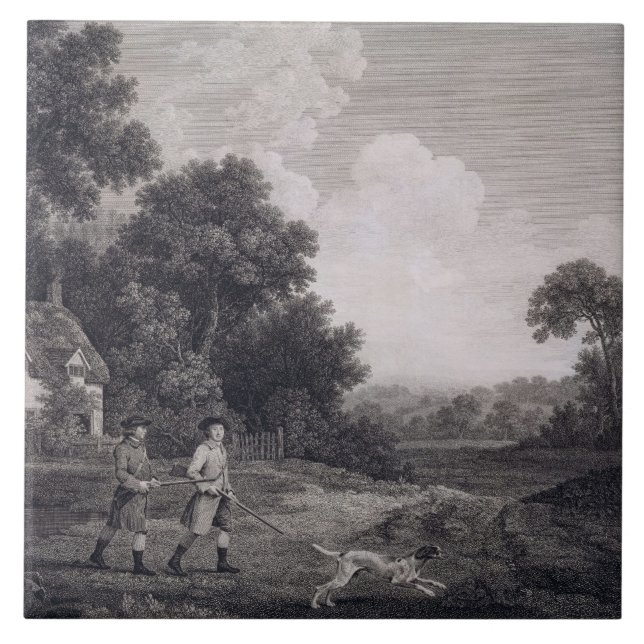 George Stubbs | som skjuter, pläterar 2, inristat Kakelplatta (Framsidan)