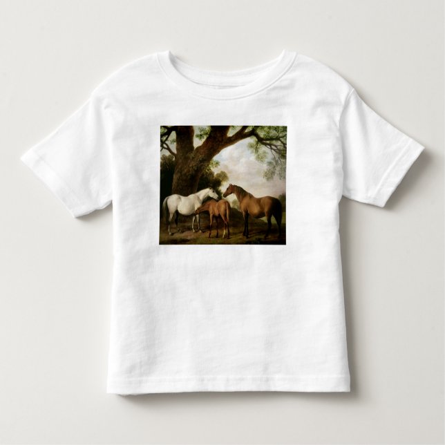 George Stubbs | två Shafto Mares och ett föl, 1774 Tee Shirt (Framsida)