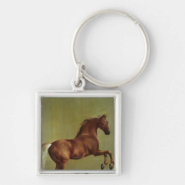 George Stubbs| Whistlejjacka, 1762 Fyrkantig Silverfärgad Nyckelring (Framsidan)