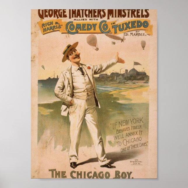 George Thatchers Minstrels, "Chicago Boy" Poster (Framsidan)
