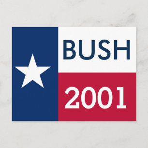 George W Bush 2001 Texas Flagga Vykort