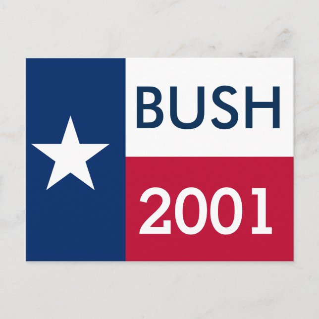 George W Bush 2001 Texas Flagga Vykort (Framsida)