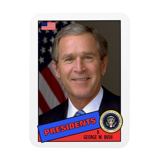 George W. Bush Baseball Card Magnet (Vertikal)