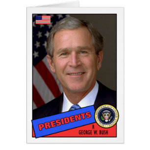 George W. Bush Basebollkort Hälsningskort