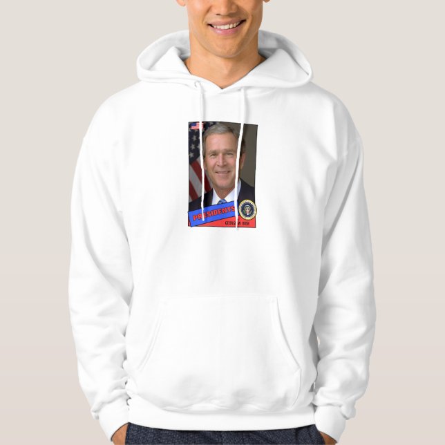 George W. Bush Basebollkort Sweatshirt Med Luva (Framsida)