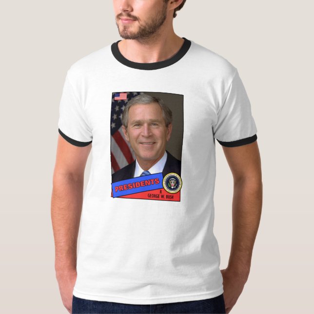 George W. Bush Basebollkort Tee (Framsida)