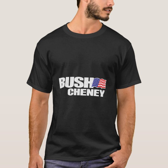 George W Bush Dick Cheney Retro Kampanj Sweater T Shirt (Framsida)