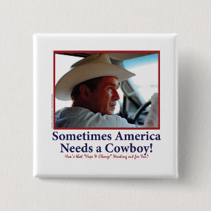 George W Bush i Cowboy Hat Knapp
