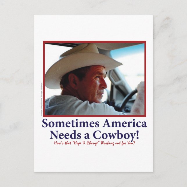 George W Bush i Cowboy Hat Vykort (Framsida)