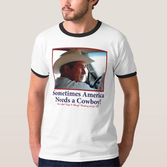 George W Bush i Cowboyhatt Tee (Framsida)
