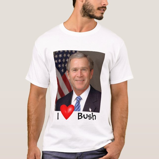 George W. Bush jag hjärta T-shirt (Framsida)